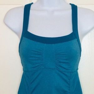 Athleta XXS Criss Cross Back Dark Blue Tank Top